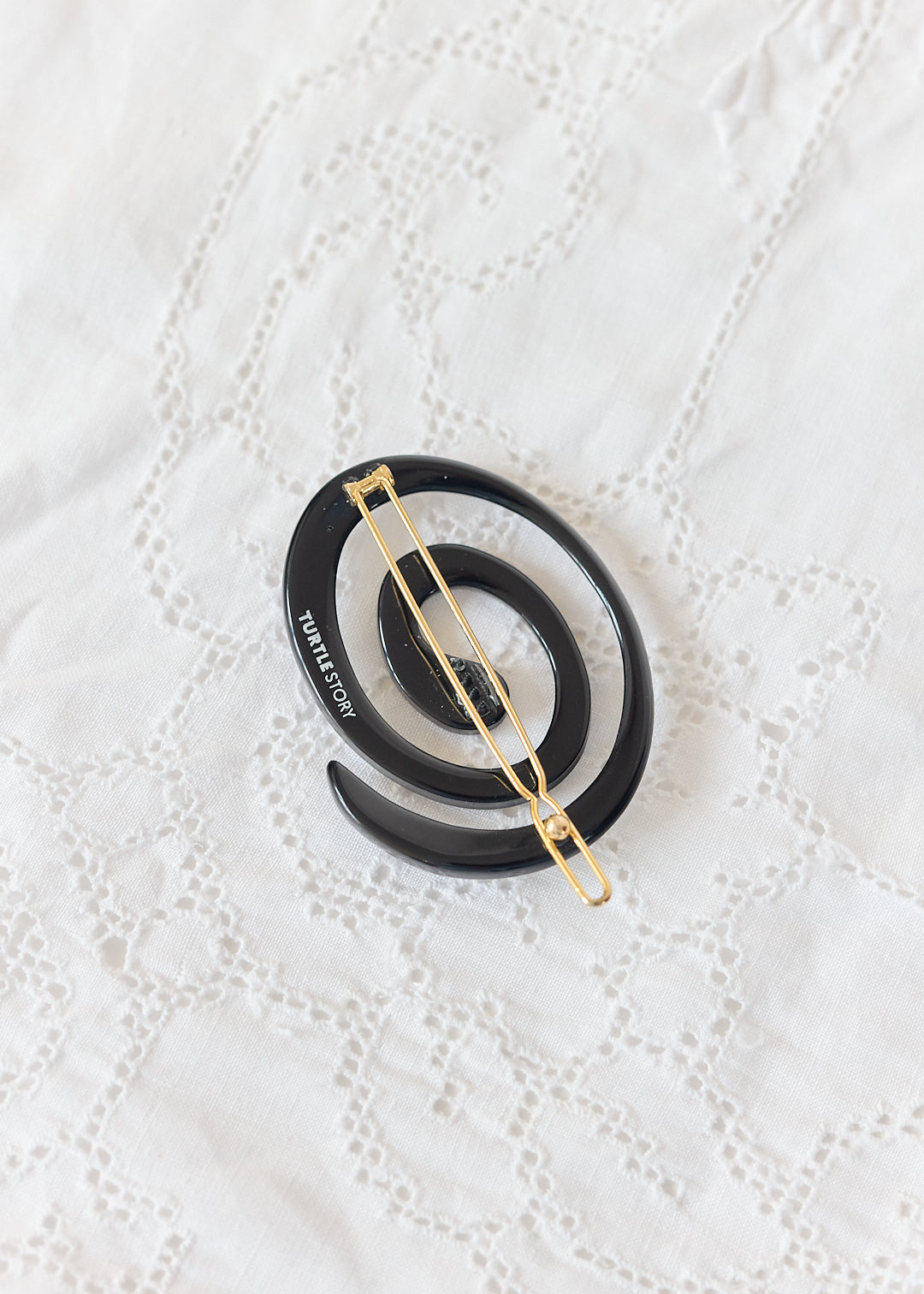 Turtle Story Spiral Hair Clip Noir