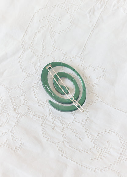 Turtle Story Spiral Hair Clip Emerald