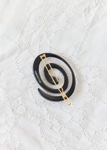 Turtle Story Spiral Hair Clip Noir