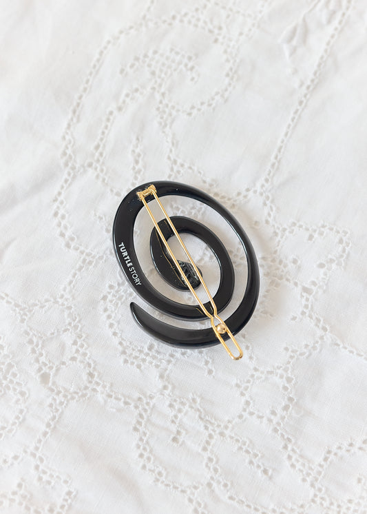 Turtle Story Spiral Hair Clip Noir