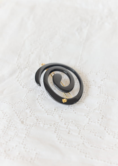 Turtle Story Spiral Hair Clip Noir
